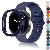 PC-Gehäuse + Silikonband für Samsung Galaxy Watch 8 40 mm 44 mm Armband ausgehöhlte Schutzabdeckung für Galaxy Watch 8 Bandzubehör