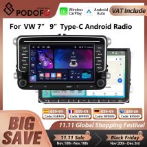 Podofo 7 "9" CarPlay Android Radio samochodowe do Volkswagen VW Golf Passat JETTA Skoda SEAT Inteligentny system samochodowy 2din GPS Radio samochodowe