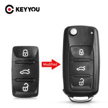 KEYYOU For Volkswagen For VW Golf 7 4 5 Mk4 6 For Skoda Octavia For Seat Leon Ibiza Altea 3 Button Rubber Remote Car Key Pad