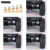2 Colors - 4Pcs Heavy Duty Brass Extended Wheel Hex Adapters 12/15/17/20/25mm for 1/10 RC Crawler Axial SCX10 II 90046 D90