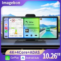 Imagebon 10,26" 4K ADAS Dashcam Wireless CarPlay & Android Auto Nachtsicht AI Sprachsteuerung GPS Dashboard Videorecorder DVR