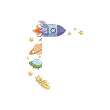 Cartoon Rocket Spaceship Switch Stickers Kids Room Bedroom Home Decoration Mural Living Room Decals Wall Decor Wallpaper