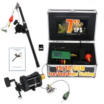 Unterwasser-Angelkamera – Seerad 7-Zoll-Fischfinder mit 6 W IR-LEDs, 4500-mAh-Akku, 15/20/30 m für das Angeln im Ozean/Eis/See
