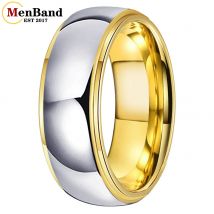 MenBand Fashion 6/8 mm Herren- und Damen-Ehering aus Wolframkarbid, gestuft, glänzend poliert, bequeme Passform, Größe 5–15