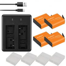 1350mAh PG1050 SJ4000 PG900 battery + USB Dual charger For SJCAM SJ5000 SJ6000 SJ8000 M10 EKEN 4K H8 H9 GIT-LB101 batteries