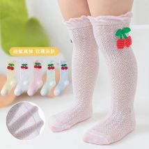 Baby Moskito Beweis Socken Sommer Dünne Cartoon Kirsche Baby Klimaanlage Socken Mesh Dünne Neugeborenen Lange Röhre Socken Großhandel