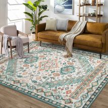 Grüner Wohnzimmerteppich, kurzer Flor, großer Teppich, Bodenmatte, Bettwäsche, rutschfest, Unterseite, Schlafzimmer, Esszimmerteppich, 160 x 230 cm