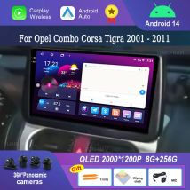 Android 14 Navigations-GPS für Opel Combo Corsa Tigra 2001–2011 Autoradio Multimedia-Player 2,5D-Bildschirm WiFi 4G BT Head Unit