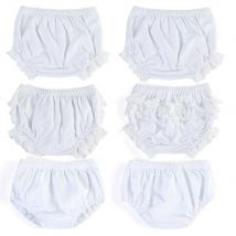 Ruffkids Newborn White 100% Cotton Diaper Covers Infant Panties Toddler Boys Underwear Lace Ruffle Baby Girl Bloomer