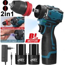 Trapano avvitatore elettrico a batteria 2in1 Motore brushless Coppia 45/55Nm Regolazione continua della velocità Trapano avvitatore al litio portatile