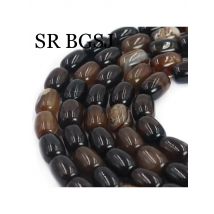 10x14mm Column Brown Agat Onyx Natural Stone Gems Jewelry Design DIY Beads 15"