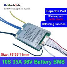 Bemechsafer-batería 10S 35A 30A 36V BMS 10S30A 10S35A BMS con función de equilibrio, interruptor de encendido/apagado, Sensor de temperatura para bicicleta eléctrica DIY