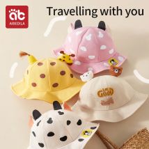 Aibedila Sommer Panama Baby Mädchen Hüte Cartoon Jungen Fischer Hut Baby Hut Outdoor UV Eimer Hut Kleinkind Kinder Sonnen kappe