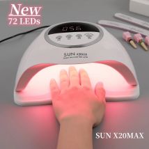 SUN X20MAX Nail Dryer Machine 72 LEDs UV LED Lamp for Nails Gel Polish Curing Manicure Lamp 10/30/60/99s Timer LCD Display