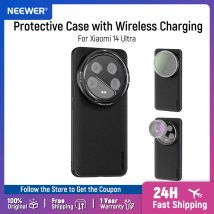 Neewer 14 Ultra Protective Case with Wireless Charging 17mm Lens Mounts & 67mm Filter Adapter TPU + PC For Xiaomi 14 Ultra