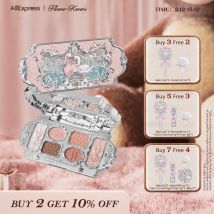 Flower Knows Swan Ballet Series Tavolozza di ombretti a sei colori Delicata lucentezza opaca luccicante