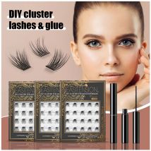 Amitension diy cluster wimpern verlängerung 3d russisches volumen nerz bündel wimpern schwarzer kleber latex frei kleber make-up косметика