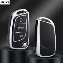 TPU Auto Schlüssel Fall Abdeckung Für Peugeot 308 408 3008 5008 407 Für Citroen C4 Picasso C3 C5 X7 3 taste Geändert Halter Schlüsselbund Fob