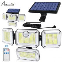 Lampada solare da giardino per interni ed esterni impermeabile IP65 a luce solare da 20w 122/333led con ampio angolo di illuminazione a testa regolabile con 3 modalità