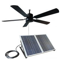 Panel Solar de madera para exteriores, ventilador de techo de 52 pulgadas, 40W, color negro, para porche, Patio, Gazebo, Breezeway, pérgola, refugio