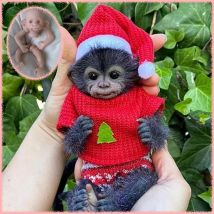 8inch Mini Babys Reborn Doll Kit Anna Banana Cute Monkey Unfinished Unpainted Fresh Color Blank DIY Doll Parts with Cloth Body