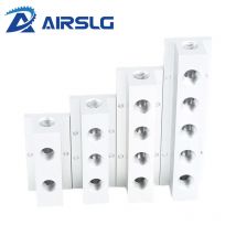 Tipo T 1/4 "BSP Filettatura Femmina Raccordo Pneumatico Connettore Rapido Distributore Collettore Splitter Blocco di Alluminio Per Compressore D'aria