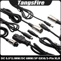 DC 5.5*2.1MM/DC 8MM/3P GX16/3-Pin XLR/RCA/IEC złącze do roweru elektrycznego skuter równoważący pojazd akcesoria do ładowarek