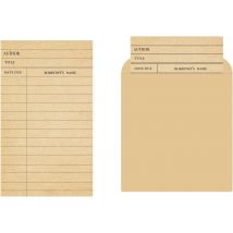 Bibliothekskartentasche mit Umschlägen, 25 Stück, selbstklebende Buchkassenkarten – Due Date-Notizkarten, Vintage-Bibliothekskarte
