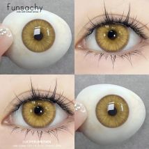 FUNSACHY 1Pair Colored Contact Lenses for Eyes Natural Contacts Lens Yearly Fashion Blue Lenses Eyes Yellow Colored Contact Lens