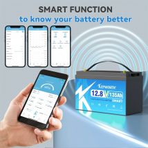 Nuova batteria a ciclo profondo LiFePO4 da 12 V 135 Ah integrata 100 A Bluetooth BMS perfetta per l'applicazione fuori rete terrestre marina solare RV