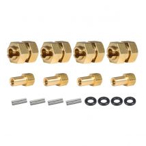 Machined Brass Extended Wheel Hex Hub with Nuts 10.8g for 1/24 RC Crawler SCX24 Bronco C10 Gladiator AX24 Upgrade Parts
