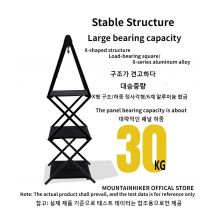 MOUNTAINHIKER 3-lagiger Tisch für den Außenbereich, tragbar, zusammenklappbar, Regal, Reisen, Aufbewahrungsregal, Tisch aus Aluminiumlegierung, Camping, Picknick, Grillen