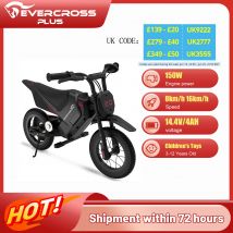 EVERCROSS PLUS Electric Dirt Bike for Kids, 150W, Adjustable Speed 8/16 km/h, Up to 10 km Range, 12-Inch Motocross for Kids 3-12