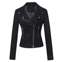 Damen-Motorradjacke, Leder, kurz, schmal, Wildlederjacke für Damen