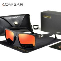 Aowear Marke Designer quadratische Sonnenbrille für Frauen Männer Vintage Spiegel polarisierte Brille Unisex leichte HD UV400 Sonnenbrille