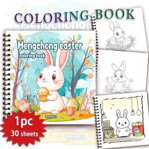 1 Stück, Hasen-Malbuch – Malbuch für Teenager – 30 Blatt, 8,3 x 8,3 Zoll, Stressabbau für Erwachsene, Geburtstag, Ostern, Weihnachtsgeschenk