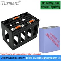 Turmera 12V 24V Batterierahmen Flammhemmender ABS-PC-Kunststoffhalter mit Riegeln für CATL EVE 280Ah 320Ah 105Ah Lifepo4-Zellengebrauch