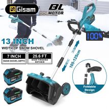 Gisam 3500W Brushless Electric Snow Plow Foldable Snow Sweeper Cordless Clean Street Courtyard Tool For Makita 18V Battery Pin