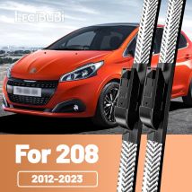 2pcs Parabrezza Anteriore Parabrezza Spazzole Tergicristalli In Fibra di Carbonio Tergicristalli Per Peugeot 208 2012-2023 20132017 2018 2019 2020 2021 2022