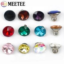 Meetee 20/50 Pz 9mm Bottoni Strass Vetro Diamante Camicia Gambo Fibbia Abbigliamento FAI DA TE Collare Cucito Decorazione Materiale Accessori