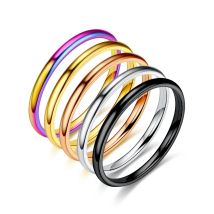 UAGE 2 mm dünner Edelstahlring Roségold Schwarz für Damen Herren Minimalistischer Ring Schmuck Party Einfach Mode Geschenk Größe 3 bis 10