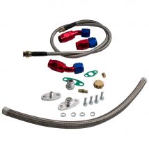 Uni. Kit linea olio turbo Linea di scarico ritorno alimentazione T3 T4 GT35 T70 T66 T25 NUOVO t04e
