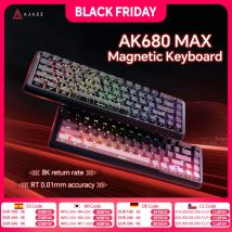 AJAZZ AK680 MAX Interruttore magnetico Tastiera meccanica 60% Trigger rapido 0,01mm 8K/1K Ritorno 68 tasti Tastiera da gioco cablata/wireless