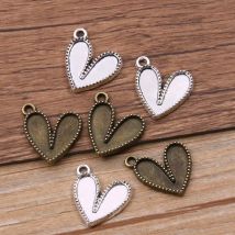 30pcs 16*18mm Großhandel 2 Farbe große doppelte Liebe Charms Herz Anhänger Metall legierung DIY Halskette Armband Ohrringe Markierung