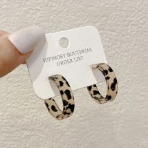 Neue koreanische Statement-Ohrringe für Frauen, brauner Leopard, geometrische Creolen, Vintage, 2024, Trend, Modeschmuck, Geschenke, kreativ
