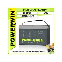 Batteria LiFePO4 POWERWIN 12,8 V 100 Ah BT100 |   1280Wh |   100A BMS |   4000+ Cicli |   Spedizione cinese: spese di spedizione extra necessarie