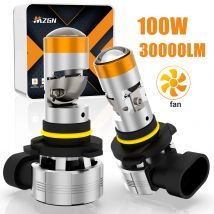 MZGN 2Pcs 9005 9006 9012  H7 H11 H4 HB3 HB4  Bi LED Projector Lens Headlight Bulb Turbo 30000lm Lamp,Car Led Lights  6000K  ﻿