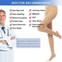 Collant a compressione medica 15-20 MmHg Calze di supporto graduate per infermieri Stecche per tibia Volo Viaggi Vene varicose