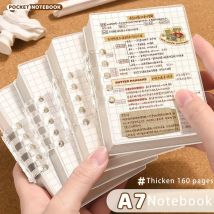 Detachable Notebooks 80 Sheets Notepad A7 Transparent Loose-Leaf School Supplies Stationery Mini Sketchbook Writing Pads Office
