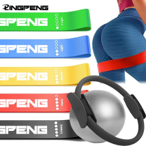 Set di anelli per pilates da 7 pezzi/set, cerchio magico, mini palla per pilates antideflagrante, fascia ad alta resistenza elastica, tubo di grano per yoga Bal